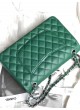 CHANEL CLASSIC DOUBLE FLAP BAG  25 GREEN